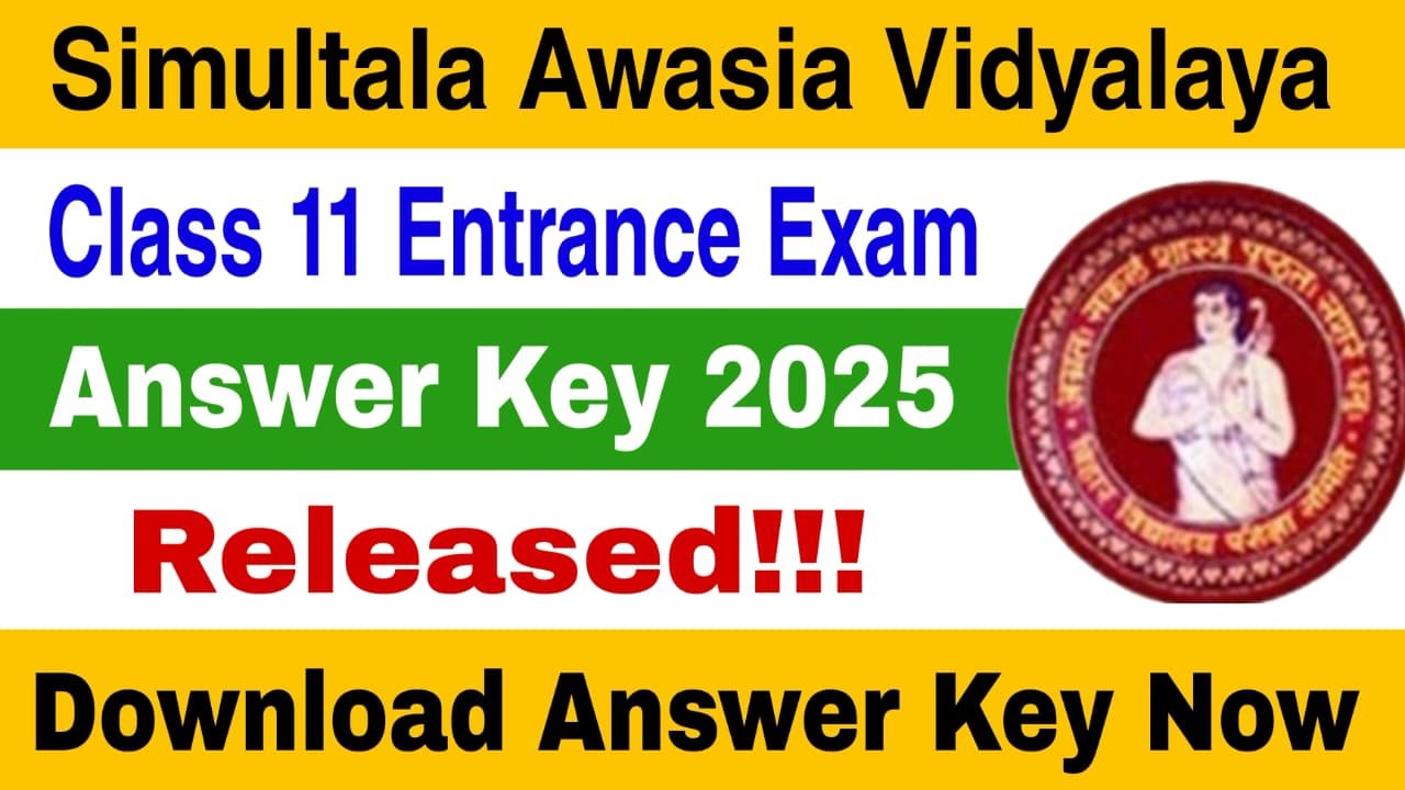 Simultala Awasia Vidyalaya Class 11 Answer Key 2025